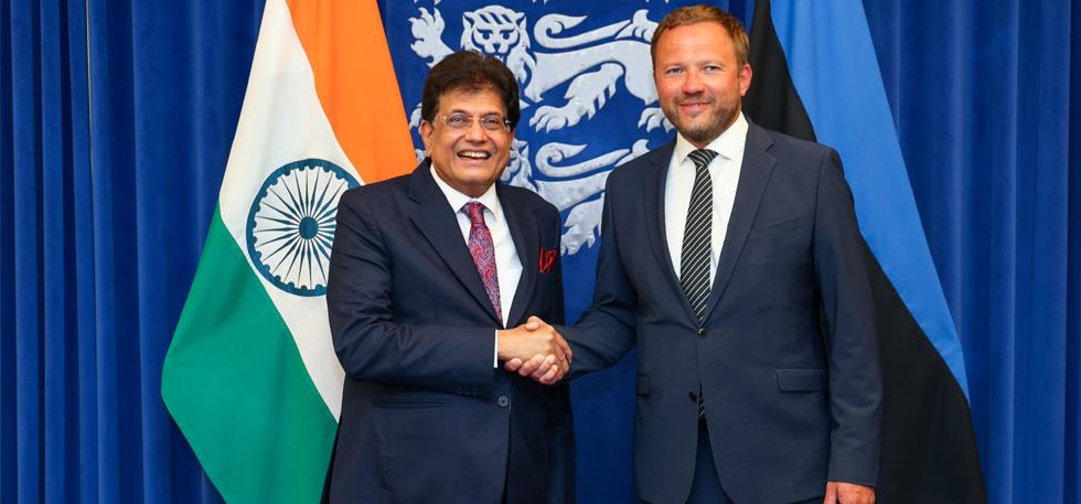 Minister Piyush Goyal meeting Foreign Minister Margus Tsahkna in Tallinn