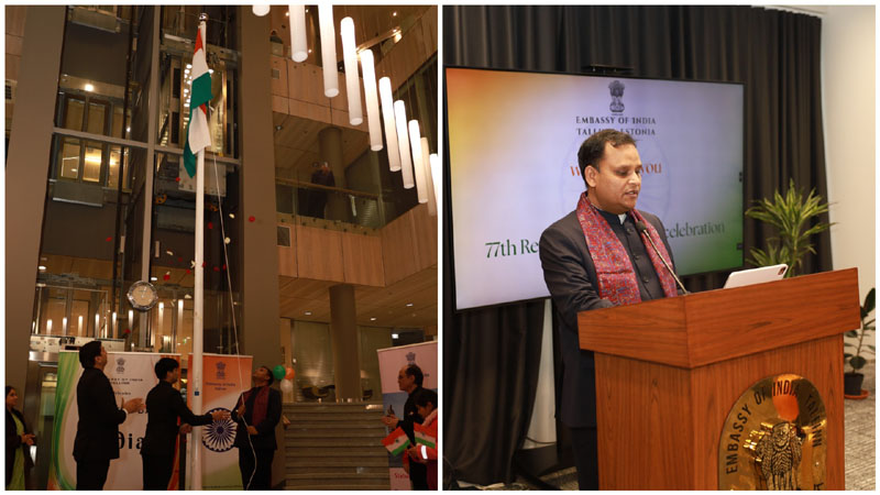 Flag unfurling ceremony on the occasion of 77th Republic Day of India