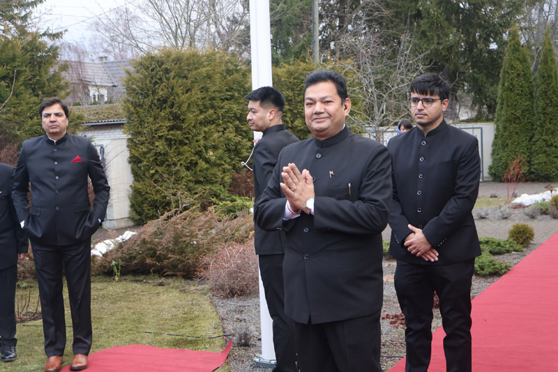 Flag hoisting ceremony on the occasion of 76th Republic Day of India at India House